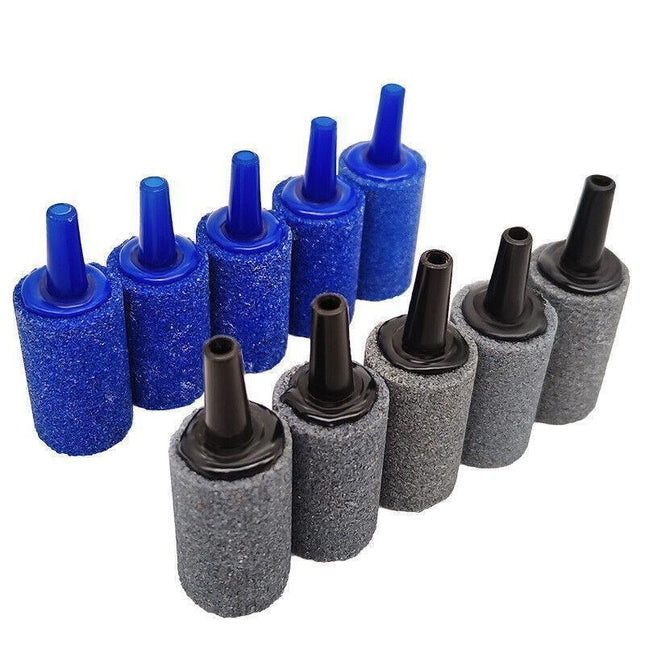 10Pcs Air Stone Aerator Diffusers for Aquarium Oxygen Bubbles - Black.