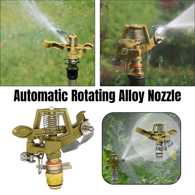 360 Degrees Alloy Sprinkler Head Garden Lawn Rotating Nozzle Adjustable Angle Durable.