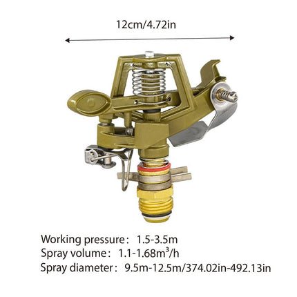 360 Degrees Alloy Sprinkler Head Garden Lawn Rotating Nozzle Adjustable Angle Durable.