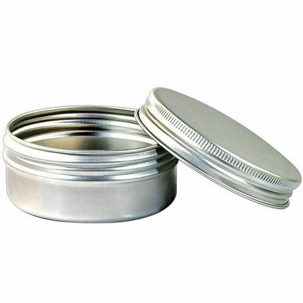 50Pcs Durable Silver Aluminum Cosmetic Pot Lip Balm Jar Containers Empty Tin - 10ML.