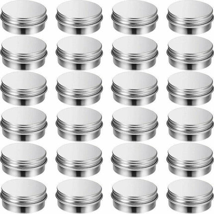 50Pcs Durable Silver Aluminum Cosmetic Pot Lip Balm Jar Containers Empty Tin - 10ML.