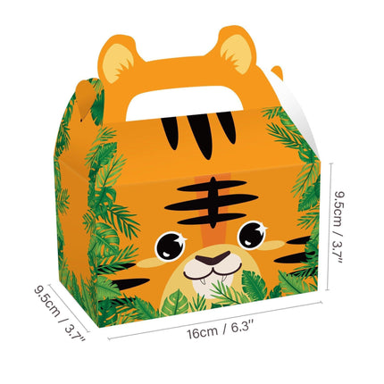 24X Jungle Safari Animal Gift Boxes Bag Favour Present Wrapping Candy Cookie Box.
