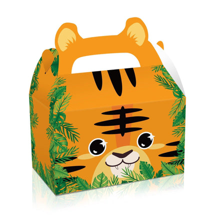 24X Jungle Safari Animal Gift Boxes Bag Favour Present Wrapping Candy Cookie Box.
