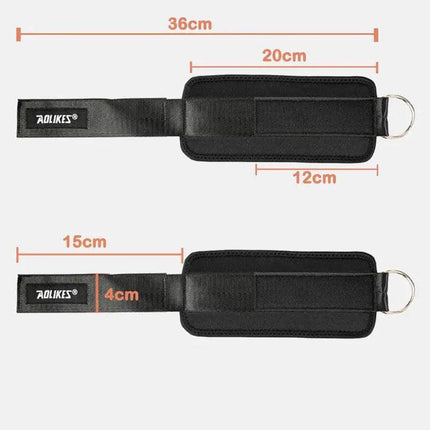 Aolikes Weight Lifting Ankle D-Ring Strap Cable Kickbacks Attachment Gym Leg - Left.