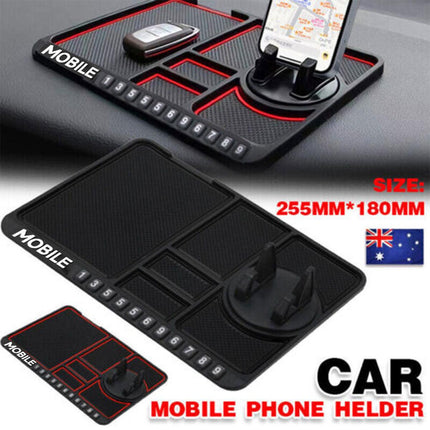 Car Mobile Phone Holder Dashboard Mount Mat Non Slip Grip Stand Anti-Slip Pad - Red.