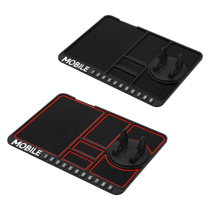 Car Mobile Phone Holder Dashboard Mount Mat Non Slip Grip Stand Anti-Slip Pad - Red.
