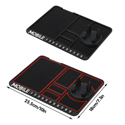 Car Mobile Phone Holder Dashboard Mount Mat Non Slip Grip Stand Anti-Slip Pad - Red.