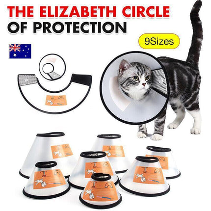 Pet Cat Dog Protective Cone Collar Elizabethan E Collar Wound Healing Recovery - 7.