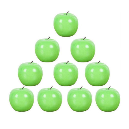 10 X Artificial Green or Red Apples for Home Party Wedding and Shop Decor - Green.