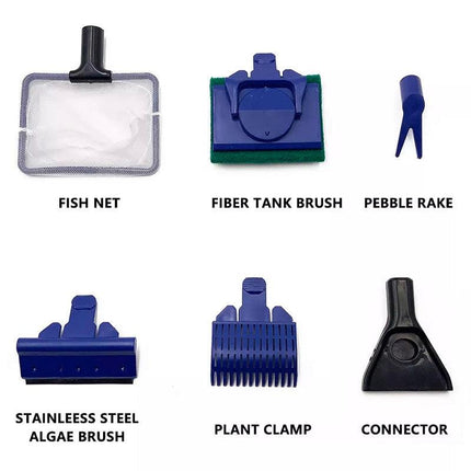 5 in1 Water Aquarium Cleaning Tool Fish Tank Gravel Vacuum Glass Cleaner Brush.