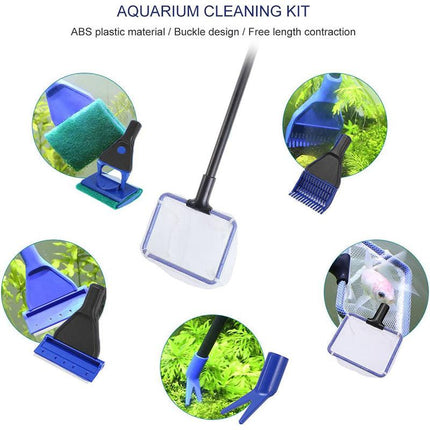 5 in1 Water Aquarium Cleaning Tool Fish Tank Gravel Vacuum Glass Cleaner Brush.