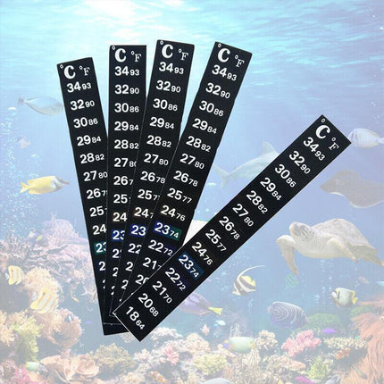UPTO 10x Aquarium Thermometer Fish Tank Sticker Temperature Strip Dual Scale HOT - 1PC.