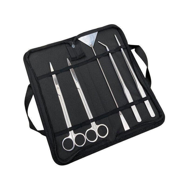 Stainless Steel Aquarium Tool Set Tweezers Scissors Spatula Kit 4 5 6PCS - 4PCS Tool + Bag.