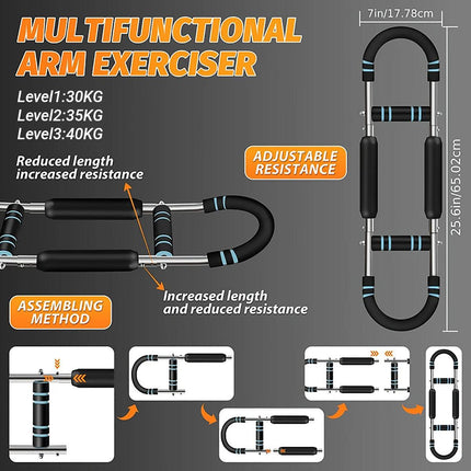 Multi Functional U Shaped Arm Strength Trainer Adjustable Home Exercise Device.