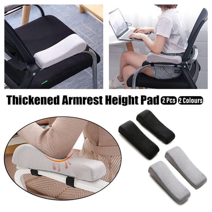 2PCS Elbow Arm Rest Cushion Chair Armrest Pads Memory Foam Office Support Pillow - Grey.
