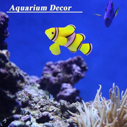 2PCS Artificial Betta Fish Aquarium Decorations Silicone Floating Moving Fish - Sky Blue Goldfish.