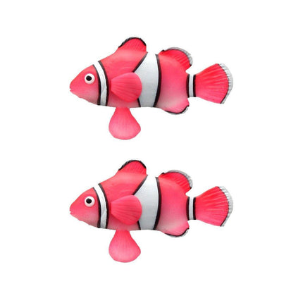 2PCS Artificial Betta Fish Aquarium Decorations Silicone Floating Moving Fish - Sky Blue Goldfish.