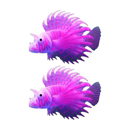 2PCS Artificial Betta Fish Aquarium Decorations Silicone Floating Moving Fish - Sky Blue Goldfish.