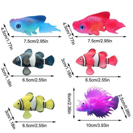 2PCS Artificial Betta Fish Aquarium Decorations Silicone Floating Moving Fish - Purple Lionfish.