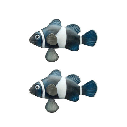 2PCS Artificial Betta Fish Aquarium Decorations Silicone Floating Moving Fish - Purple Lionfish.