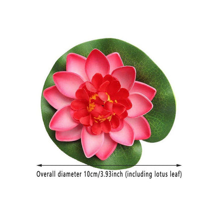 9pcs Simulation Lotus Flowers Leaves Water Lily Pond Fish Tank Decoration.
