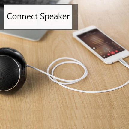 Lightning to 3.5mm Aux Audio Cable Adapter for Car Speaker Headphone Sound System - Black.