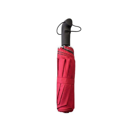 Automatic Umbrella Auto Open Close Compact Folding Anti Rain Windproof 10Ribs Au - Brown.