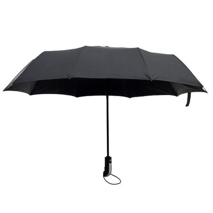 Automatic Umbrella Auto Open Close Compact Folding Anti Rain Windproof 10Ribs Au - Wine Red.