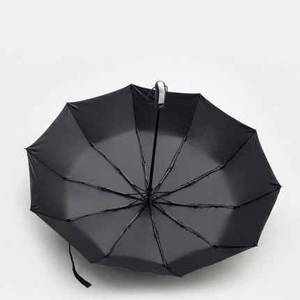 Automatic Umbrella Auto Open Close Compact Folding Anti Rain Windproof 10Ribs Au - Wine Red.