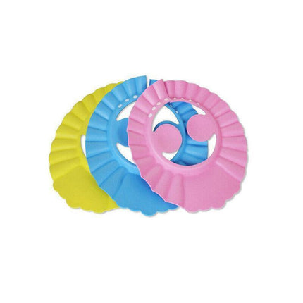 Adjustable Shampoo Shield Bath Hat with Ear Cover for Hair Washing Protection - Blue.