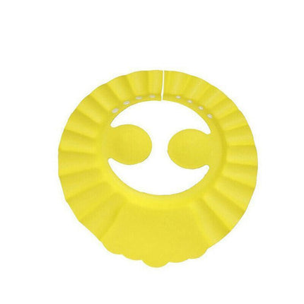 Adjustable Shampoo Shield Bath Hat with Ear Cover for Hair Washing Protection - Yellow.