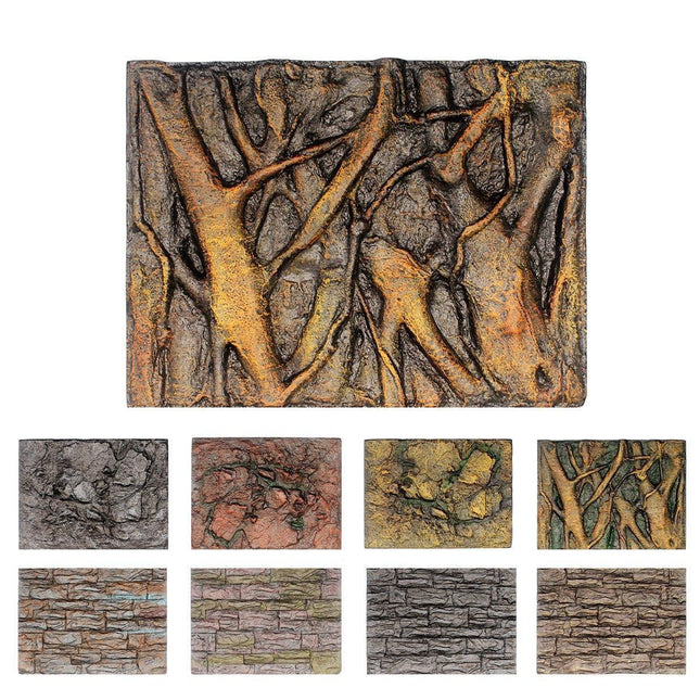 Pet Reptile Tank Board 3D Foam Backgrounds and Habitat Decoration 9 Styles - E.