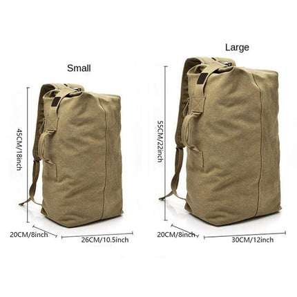 Large Capacity Travel Backpack for Men Outdoor Sports Bag Canvas Rucksack - Black-Big.