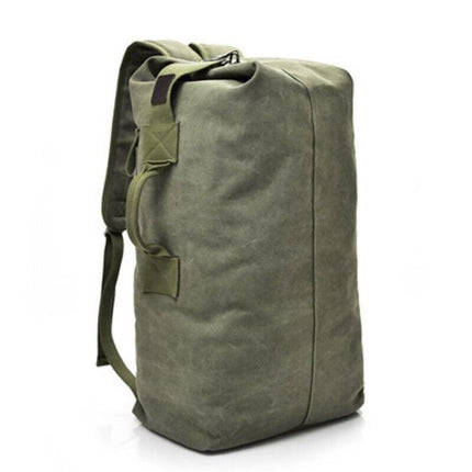 Large Capacity Travel Backpack for Men Outdoor Sports Bag Canvas Rucksack - Black-Big.