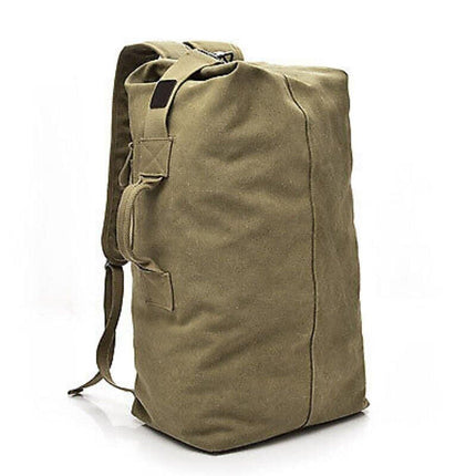 Large Capacity Travel Backpack for Men Outdoor Sports Bag Canvas Rucksack - Black-Big.