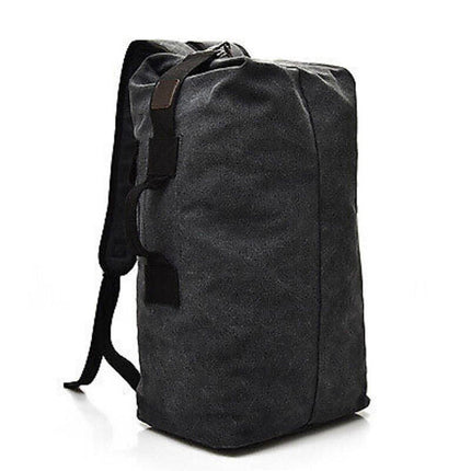 Large Capacity Travel Backpack for Men Outdoor Sports Bag Canvas Rucksack - Khaki-Small.