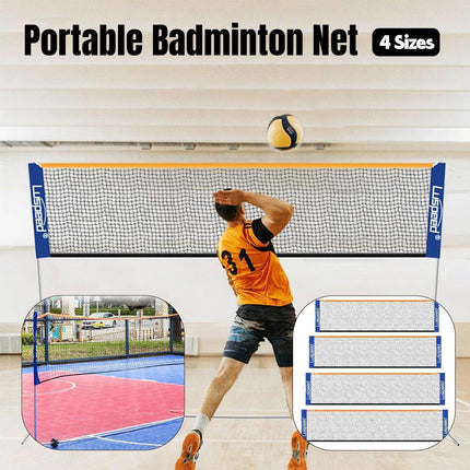 Portable Outdoor Badminton Net Set Easy Setup Adjustable Height Sports Equipment - 4.1M.