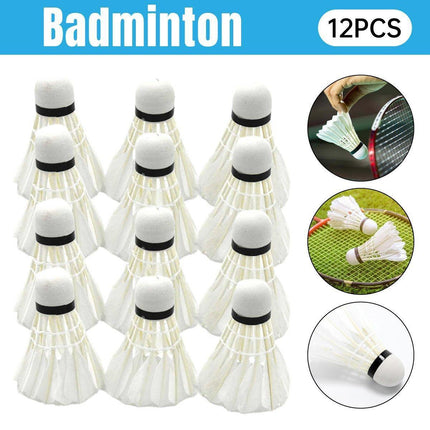 12 Pcs Badminton Shuttlecocks Durable Gooes Feather Badminton Ball For Training.