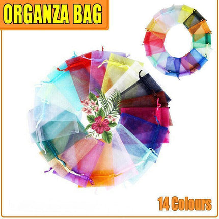50PCS Organza Bag Sheer Bags Jewellery Wedding Candy Packaging Sheer Bags 10*15 cm - Yellow/50PCS.