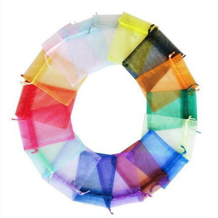 50PCS Organza Bag Sheer Bags Jewellery Wedding Candy Packaging Sheer Bags 10*15 cm - Yellow/50PCS.