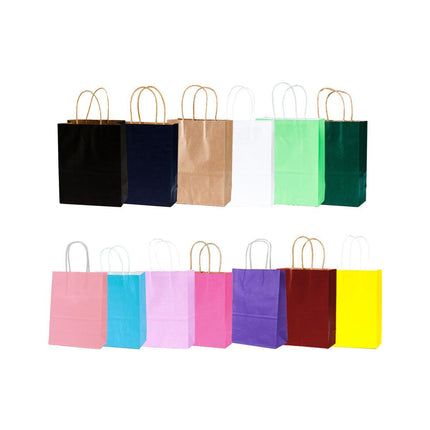 20pcs Small Kraft Paper Gift Bags with Handles for Shopping Party Favour - Light Purple.