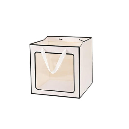 20PCS Open Window for Flower Doll Wedding Gift Transparent Square Packaging Bag - Black 30-30-30cm.