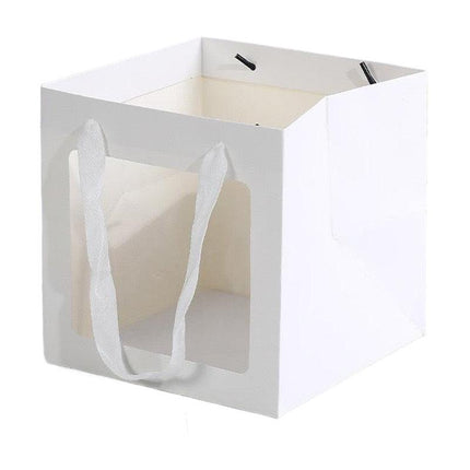 20PCS Open Window for Flower Doll Wedding Gift Transparent Square Packaging Bag - Black 30-30-30cm.
