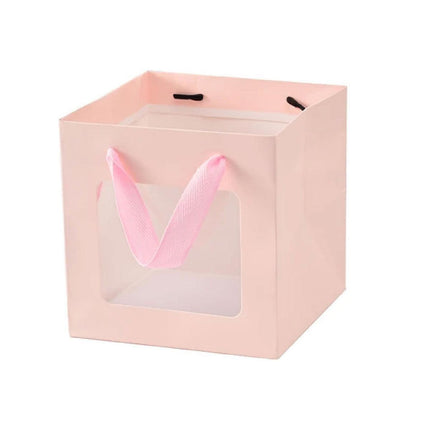 20PCS Open Window for Flower Doll Wedding Gift Transparent Square Packaging Bag - Black 30-30-30cm.