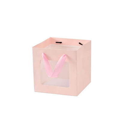 20PCS Open Window for Flower Doll Wedding Gift Transparent Square Packaging Bag - White 15-15-15cm.