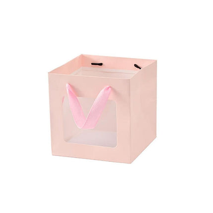 20PCS Open Window for Flower Doll Wedding Gift Transparent Square Packaging Bag - White 15-15-15cm.