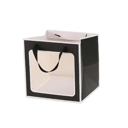 20PCS Open Window for Flower Doll Wedding Gift Transparent Square Packaging Bag - White 15-15-15cm.