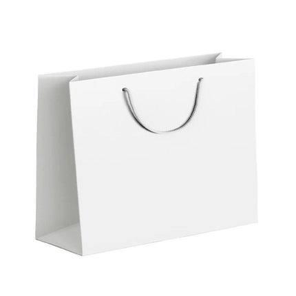 25X Kraft Paper Bags Gift Shopping Bag Carry White Pink Black Bag With Handles - Pink-14-21-7.5.