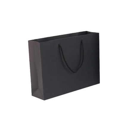 25X Kraft Paper Bags Gift Shopping Bag Carry White Pink Black Bag With Handles - Pink-14-21-7.5.