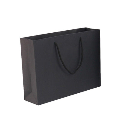 25X Kraft Paper Bags Gift Shopping Bag Carry White Pink Black Bag With Handles - Pink-14-21-7.5.